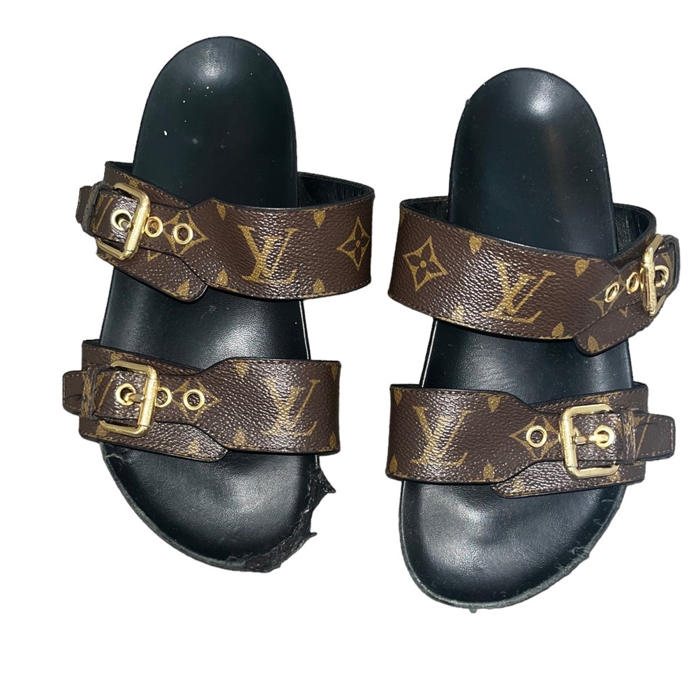 Louis Vuitton Brown Buckle Sandals 36